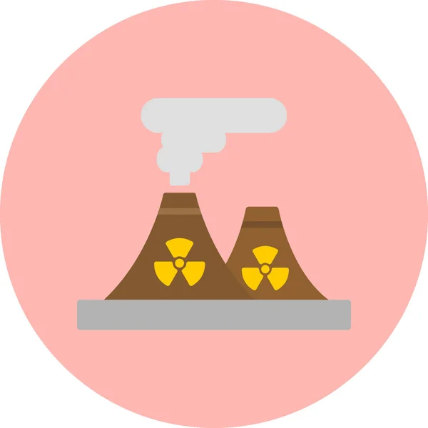 Camino Centrale Nucleare Semplice Icona Illustrazione Vettoriale — Vettoriale Stock