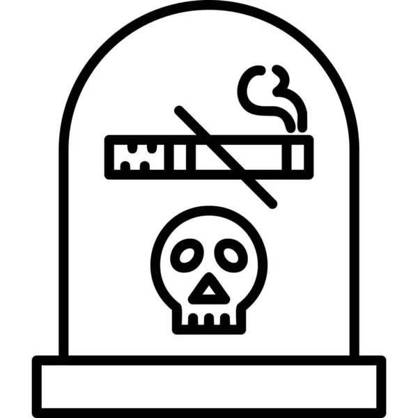 シンプルなアイコンの喫煙による死 — ストックベクタ