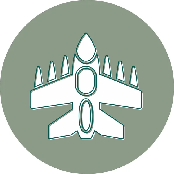 Fighter Jet Ilustrace Vektoru Webové Ikony — Stockový vektor