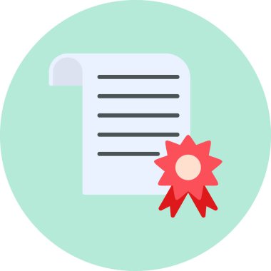 Sertifika. Diplomanın basit illüstrasyonu 