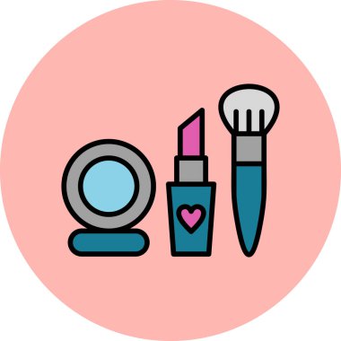 Makyaj simgesi, modern tasarım illüstrasyonu