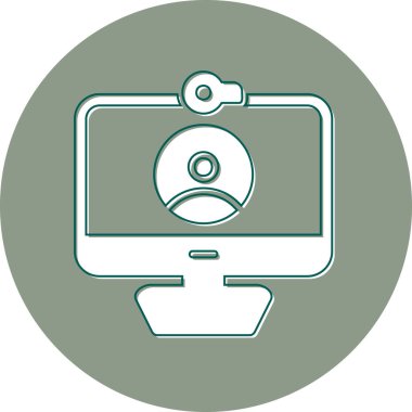 Video çağrısı modern simge, vektör illüstrasyonu