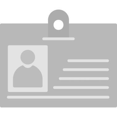 Kimlik kartı simgesi, vektör illüstrasyonu basit tasarım