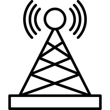 İletim kulesi, web simgesi basit illüstrasyon