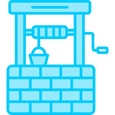 Brick su kuyusu. Web simgesi basit illüstrasyon