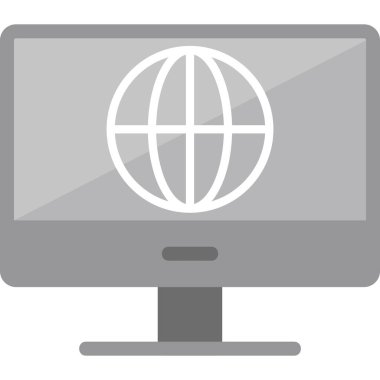 Monitör. Web simgesi basit illüstrasyon