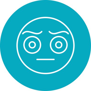 Şaşkın yüz ifadesi, basit web illüstrasyonu