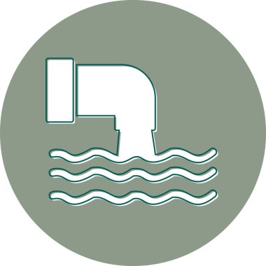 Atık Su, çizgi ikon vektör çizimi