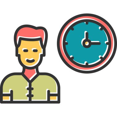 Çalışma Saati, zaman yönetimi vektör illüstrasyonu