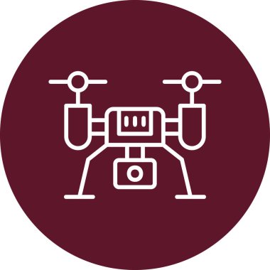 Drone simgesi, vektör illüstrasyonu basit tasarım