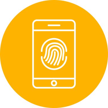 Mobil ekranda parmak izi, akıllı telefon aygıtının dijital illüstrasyonu 