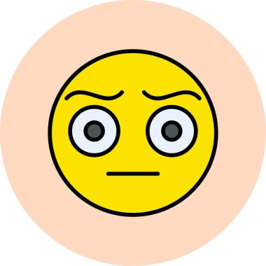 Şaşkın yüz ifadesi, basit web illüstrasyonu