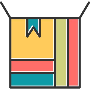 Açık kutu simgesi illüstrasyon izole vektör işareti simgesi