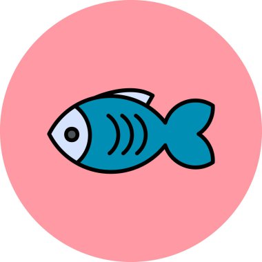 Balık. Web simgesi basit illüstrasyon