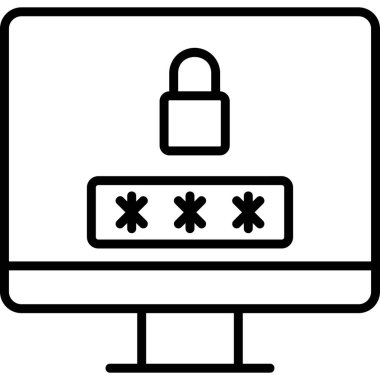 Güvenlik. Web simgesi basit bir illüstrasyon. Ekranı Kilitle