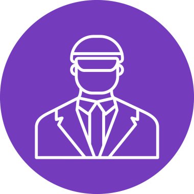 Güvenlik ofisi yöneticisi düz vektör simgesi