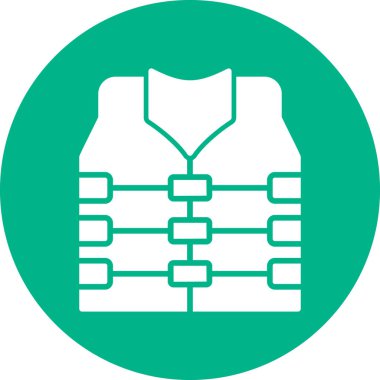 Renkli düz güvenlik yelek vektör simgesi