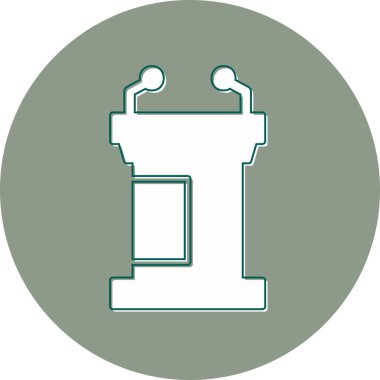 Podyum. Web simgesi basit bir illüstrasyon. Tribün simgesi