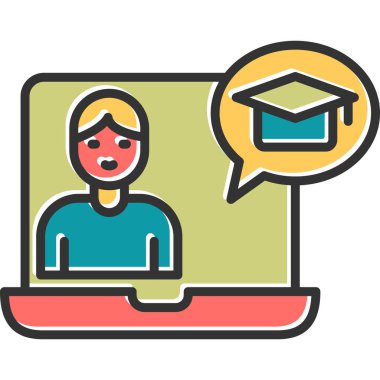 Çevrimiçi eğitim vektörü simgesi kolayca düzenleyebilir ya da değiştirebilir