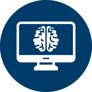 Beyni olan bir bilgisayarın vektör çizimi 