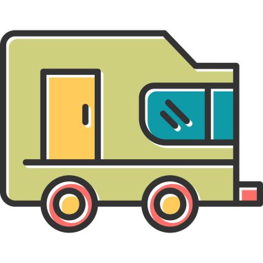 Karavan karavan web simgesi basit illüstrasyon