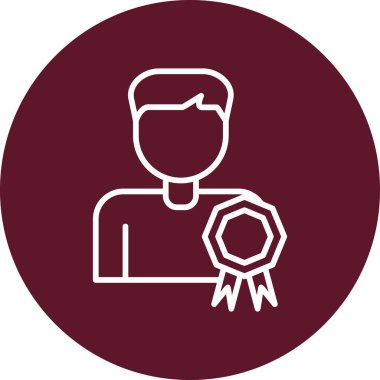 En iyi çalışan erkek. Web simgesi basit illüstrasyon