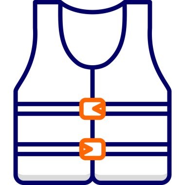 Renkli düz güvenlik yelek vektör simgesi