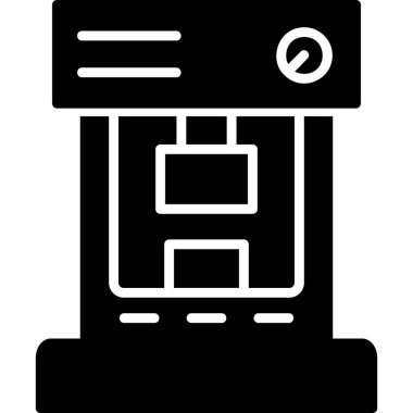 Hidrolik baskı modern simgesi, vektör illüstrasyonu 