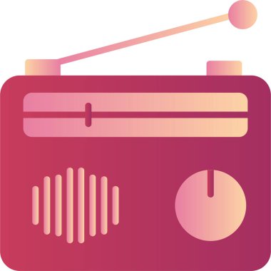 radyo, web basit simge illüstrasyonu