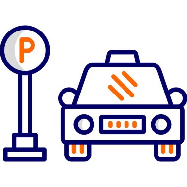 park arabası renk vektörü simgesi, düz tasarım