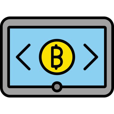 bitcoin. Web simgesi basit illüstrasyon
