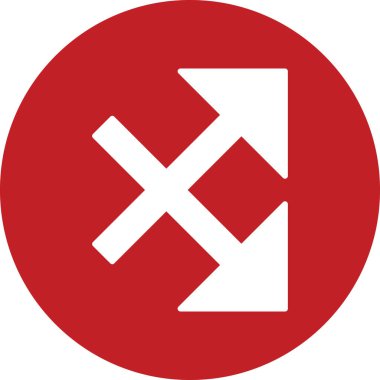 simple and minimalistic vector icon of the intersecting arrows