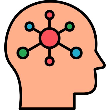 Psikoloji modern simge, vektör illüstrasyonu