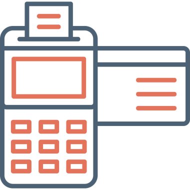 Kredi Kartı Makinesi. Web simgesi basit tasarım