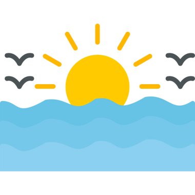 Deniz. Web simgesi basit illüstrasyon