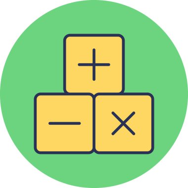 matematik blokları web simgesi basit illüstrasyon 