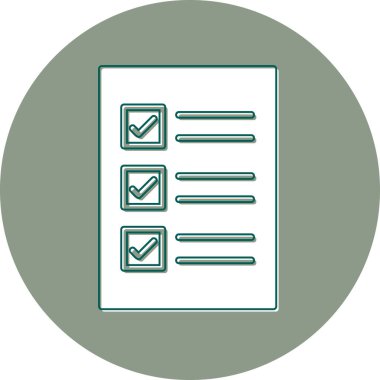 Kontrol listesi simgesi, vektör illüstrasyonu