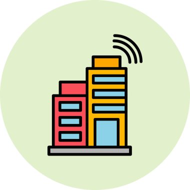 Akıllı şehir. Web simgesi basit tasarım