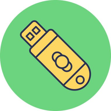usb flash disk vektör illüstrasyonu