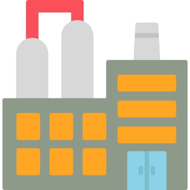 Fabrika modern simgesi, vektör illüstrasyonu