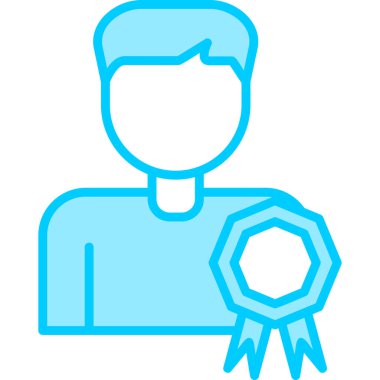 En iyi çalışan erkek. Web simgesi basit illüstrasyon