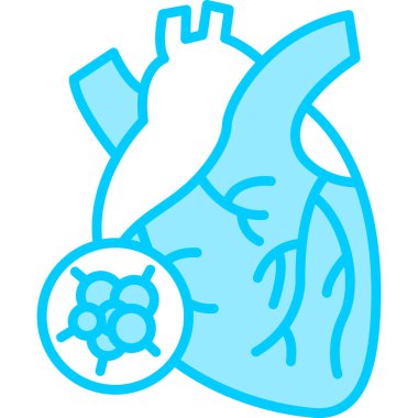 Kalp kanseri modern simge, vektör illüstrasyonu 