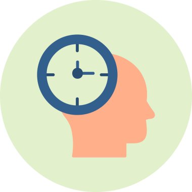 Saat zamanı insan kafası, akıllı telefon aygıtının dijital çizimi 