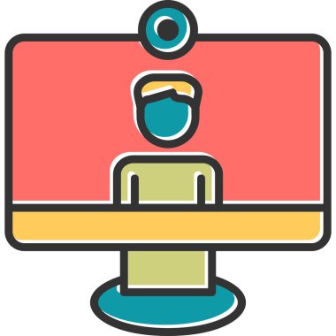 Video çağrısı modern simge, vektör illüstrasyonu