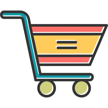 shopping cart, web icon simple illustration