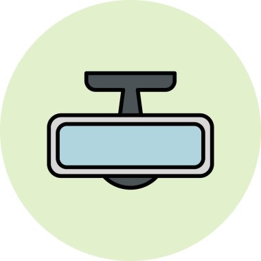 dikiz aynası simgesi, araba sade web illüstrasyonu