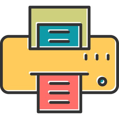 Yazıcı simgesi vektör illüstrasyonu