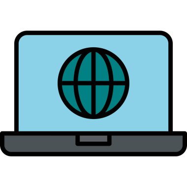 Bilgisayar. Web simgesi basit illüstrasyon