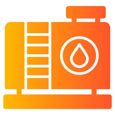 Yağ kutusu vektör simgesi. biçim düz sembol, sarı renk, yuvarlak açılar, beyaz arkaplan