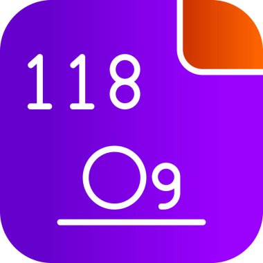 Oganesson modern simgesi, vektör illüstrasyonu